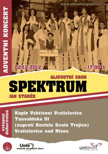 Alikvotní sbor Spektrum - pozvánka na koncert 2.12.2012