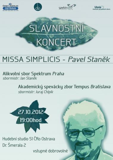 Alikvotní sbor Spektrum - pozvánka na koncert 27.10.2012